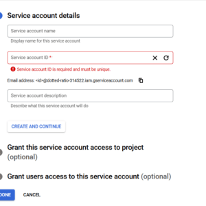 create service account