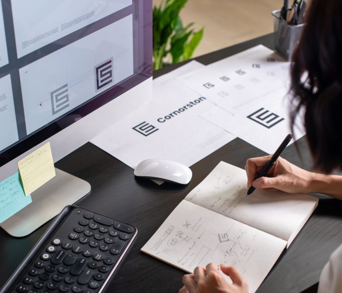 Asian woman Graphic designer working in office. Artist Creative Designer Illustrator Graphic Skill Concept.